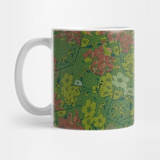 Olive Green Floral Pattern Mug